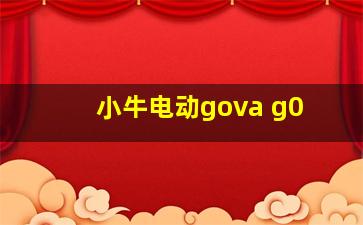 小牛电动gova g0